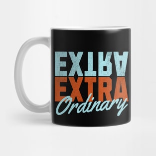 ExtraOrdinary - Orange and Light Blue Text Mug